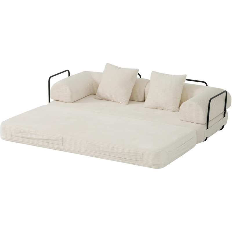 79-Inch Folding Convertible Sofa Bed With Fixed-Shape Frame
