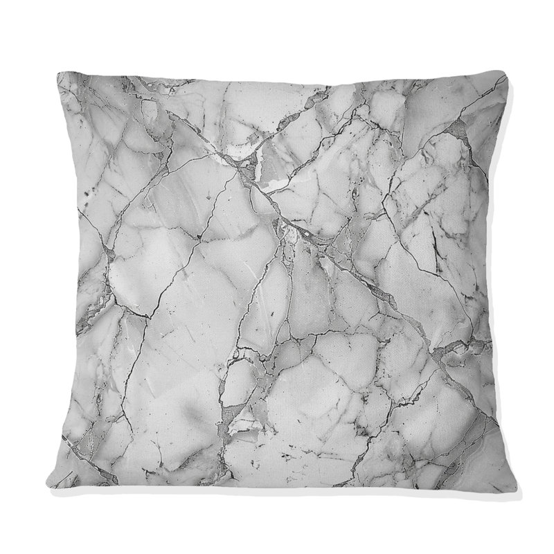 Marbre gris I - coussin décoratif traditionnel, H 18 po x l 18 po