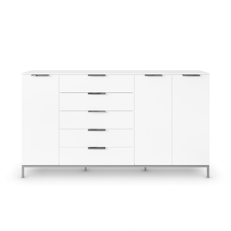 Flipp 5 - Drawer Chest of Drawers, Alpine White/Chrome