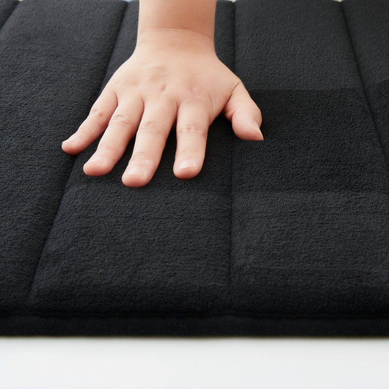 Nasier Memory Foam Non-Slip Bath Mat, Black, 50x80
