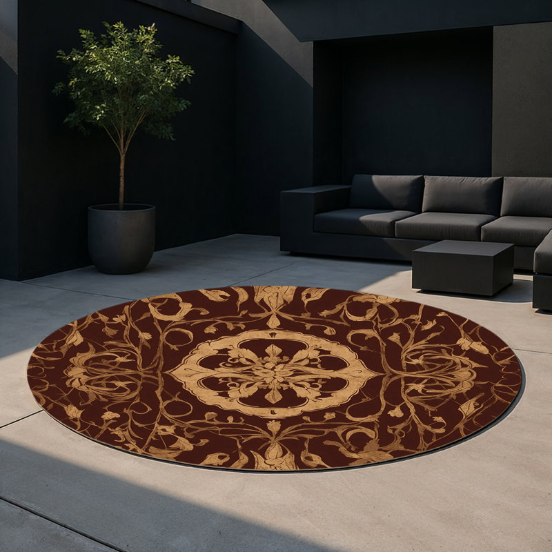 Imperial Vine Indoor And Outdoor Area Rug, Round 5'