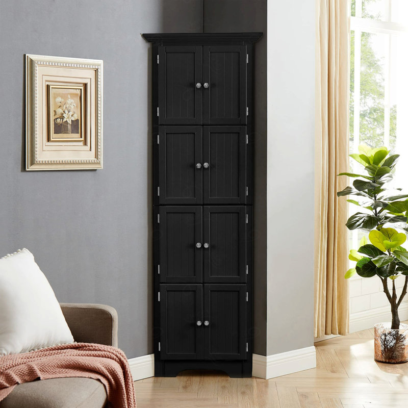 Grande armoire de rangement avec portes et 4 tablettes pour le salon, la cuisine, le bureau, la chambre à coucher, l'armoire de rangement intérieure