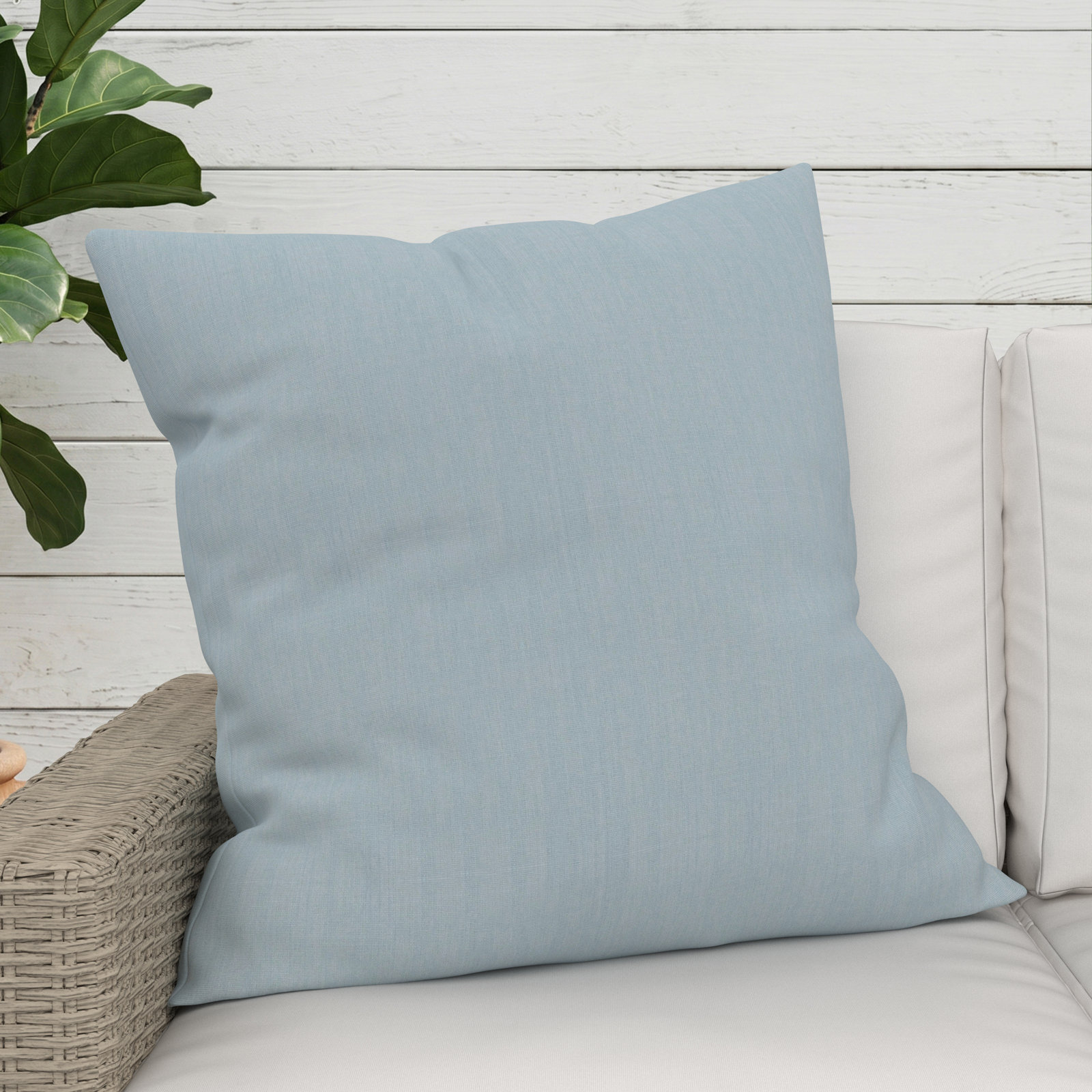 Sunbrella® Throw Pillow, Square 24", Sunbrella® Play Sky