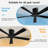 52 In. 5 Solid Wood Blades Indoor Flush Mount Ceiling Fan Without Light-718965581