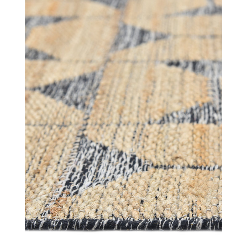 Geometric Area Rug in Light Brown/Black, Rectangle 3' x 5'