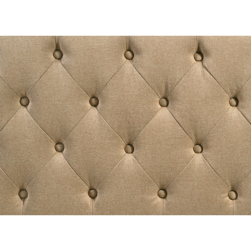  Ferris Tufted Upholstered Low Profile Standard Bed, Lit double, Brun