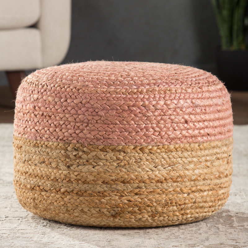 Repose-pieds rond 18 po Teele, Jute rose