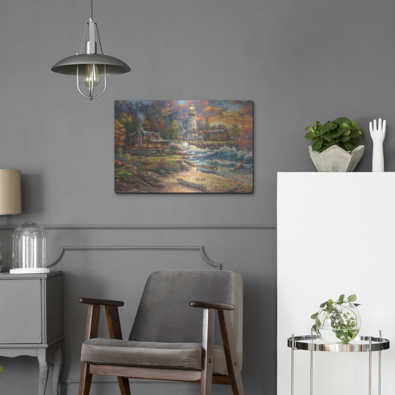Art mural en métal «Long Providence By The Sea» par Chuck Pinson, H 16 po x l 24 po