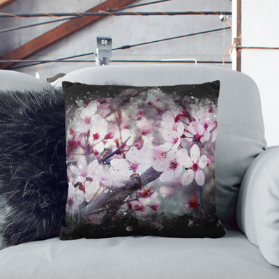 Pink Cherry Blossom Flowers Vol.8 Scatter Cushion