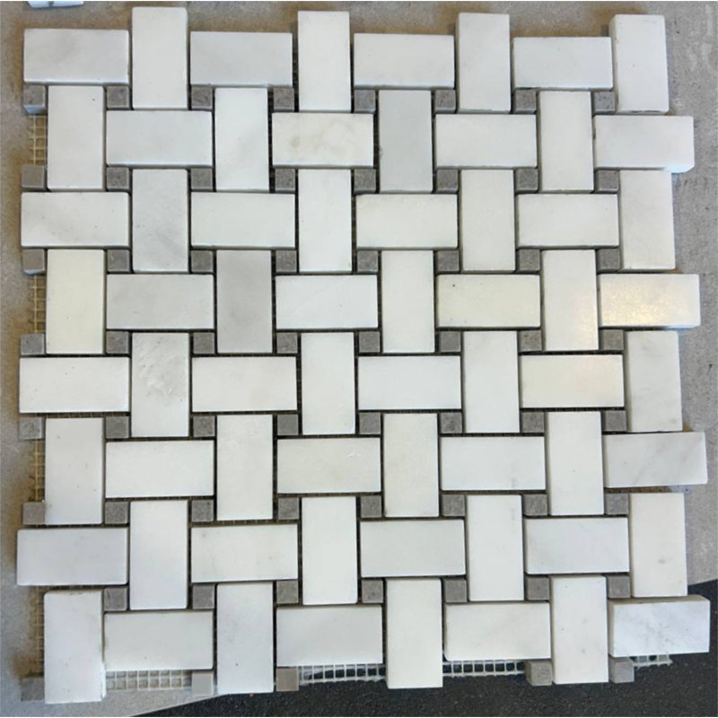 Carreau de mosaïque en marbre Stated Basketweave