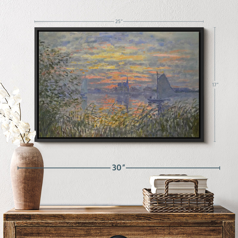 Plage «Vue marine avec coucher de soleil», H 25 po x l 17 po
