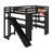 Loft Bed with Desk, Basketball Hoop, Slide and Staircase-1918826682