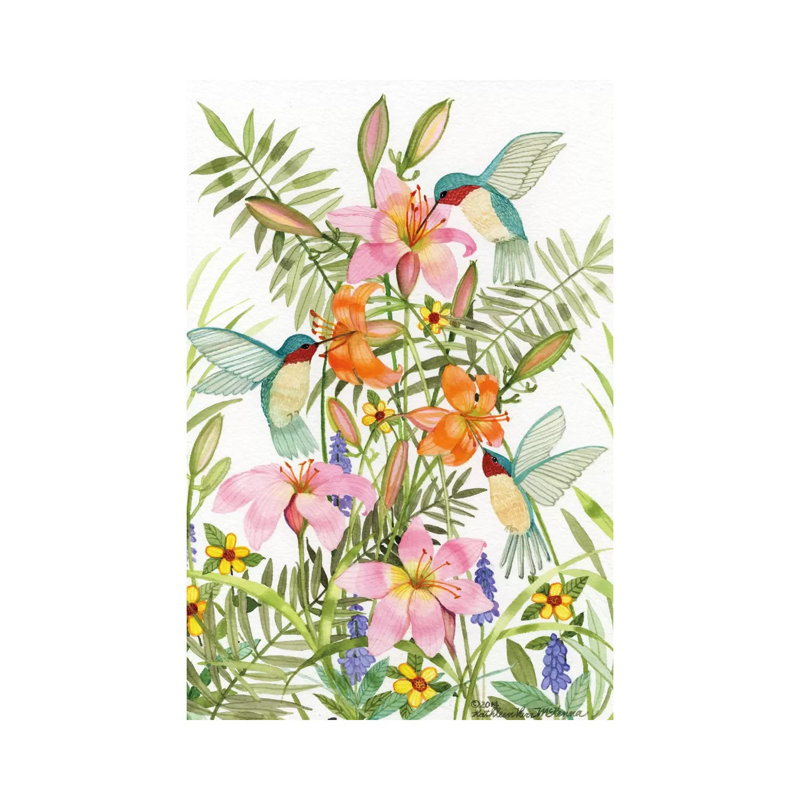 Anniversary Daylilies par Kathleen Parr McKenna - impression d'art graphique, H 18 po x l 12 po x 1,5 po, Toile tendue