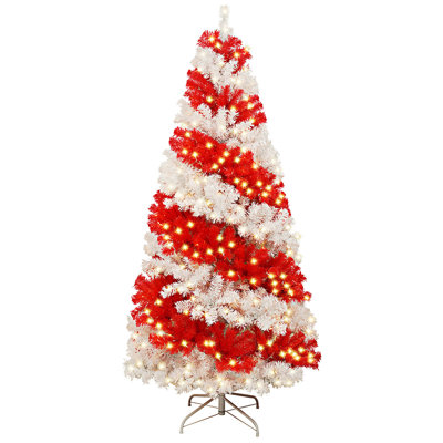 Arbre de Noël artificiel 6 pi avec 300 lumières DEL et 900 branches pliables