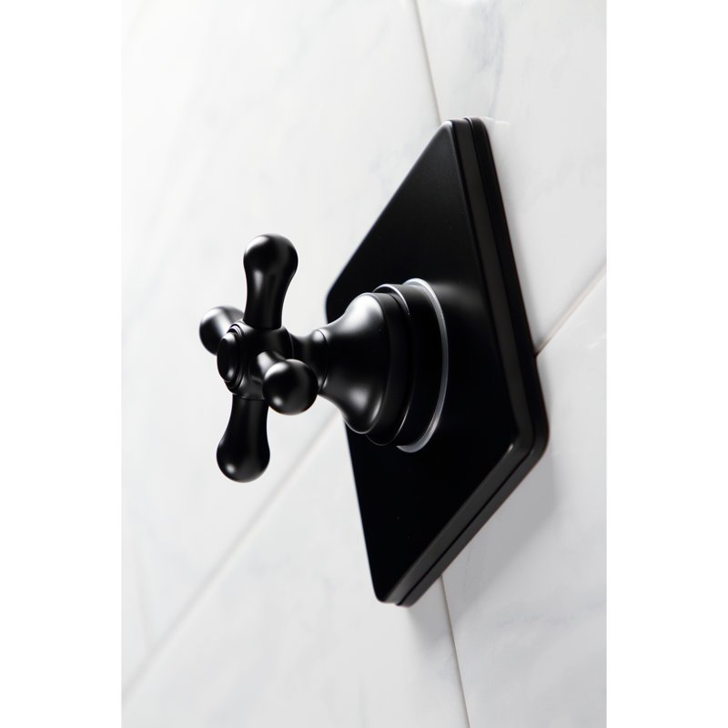 Kingston Brass Single-Handle Wall Mount Three-Way Diverter Valve with Trim Kit, Matte Black