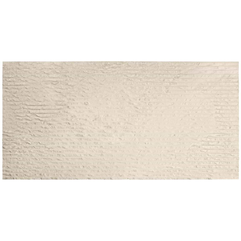 Rakestone 12x24 3D Honed Limestone Stone Tile, Bianco Ice White, Marble, Split Textured