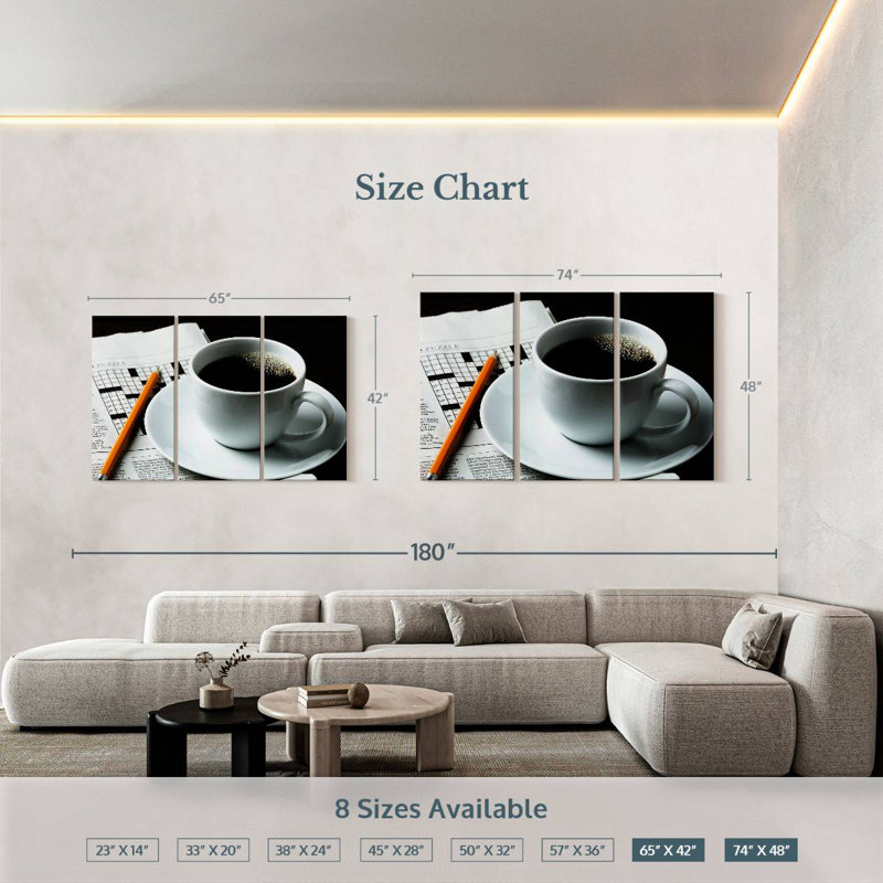 Yarlin Crossword Puzzle And Coffee, 42" H x 65" W