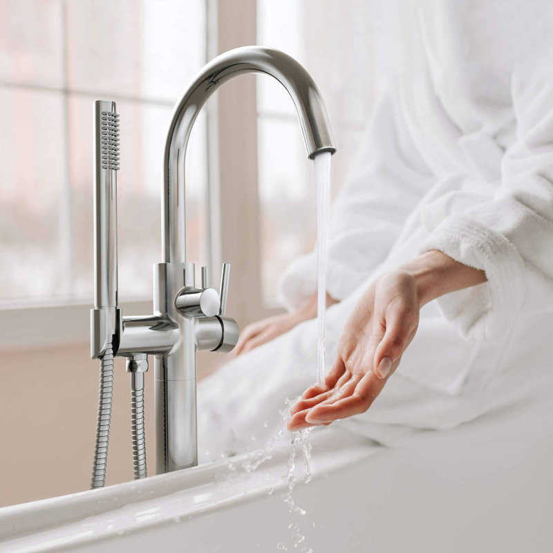 Circular Single Handle Tub Faucet, Chrome