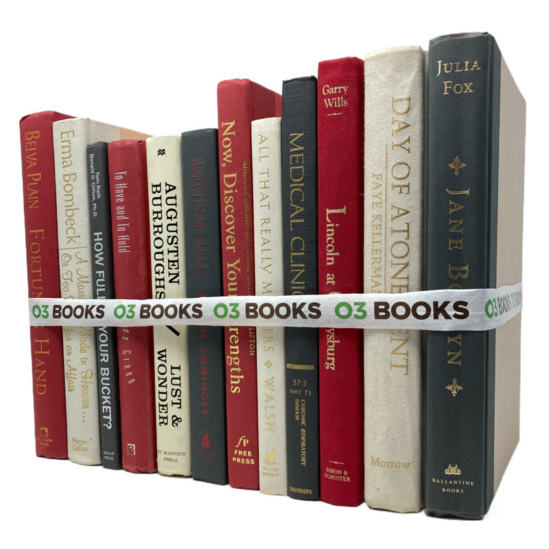 Livres décoratifs Redwood Vale crème rouge et gris