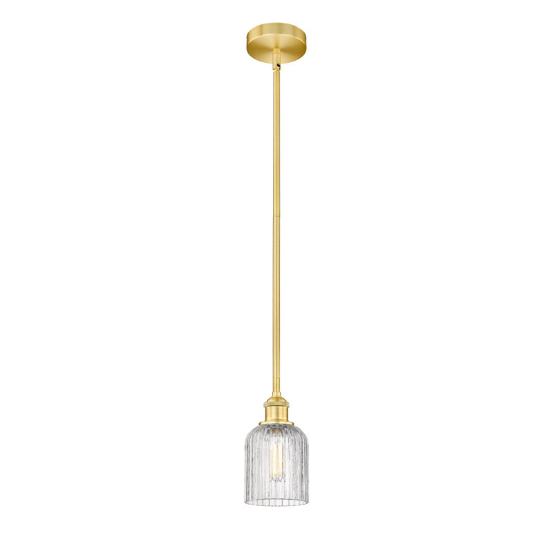 Luminaire suspendu 1 lumière Aalina, Or satiné, Clair