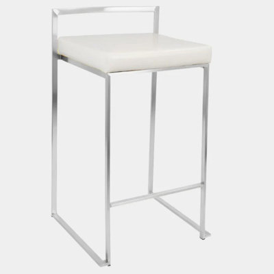 Kynzli Upholstered Counter Stool with Metal Frame