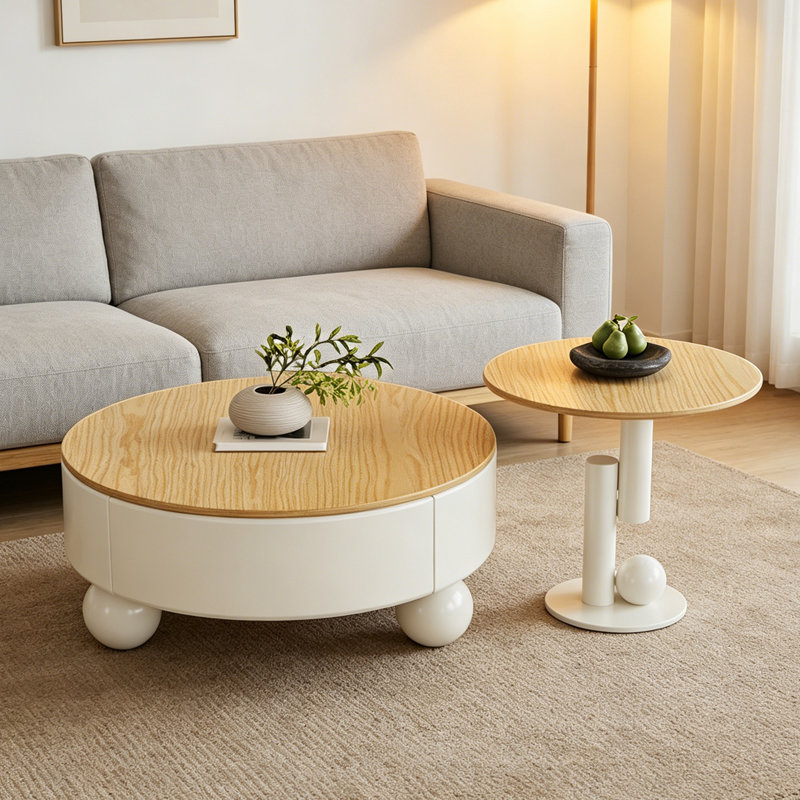 Table basse moderne avec rangement minimaliste