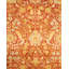 Tapis orange en laine noué à la main de conception unique 6 pi 1 po x 9 pi 1 po Mogul