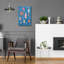 «Retro Ornament II Blue» par Courtney Prahl, art mural en verre acrylique-1705075192