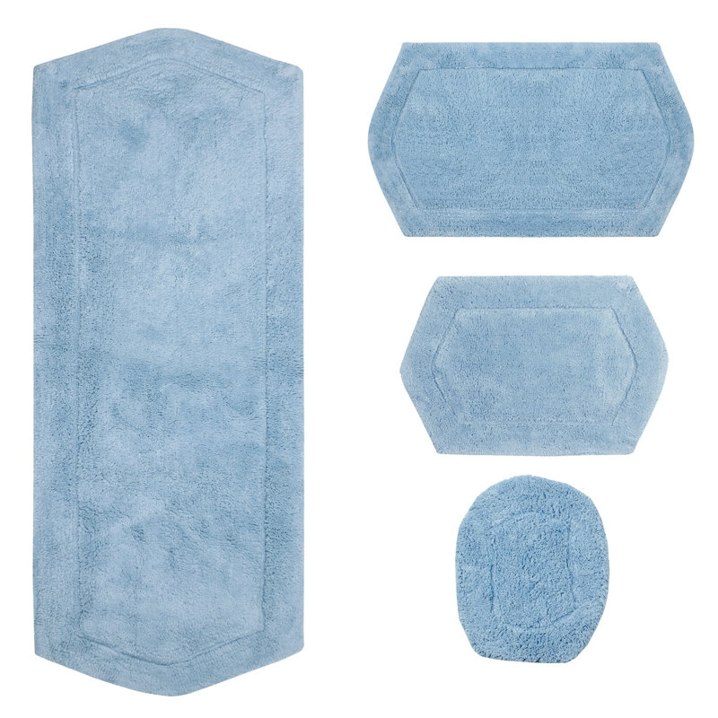Tapis pour salle de bain Delean, Bleu