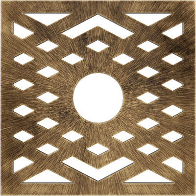 18"OD x 4 5/8"ID x 1/2"P Chevron Architectural Grade PVC Pierced Ceiling Medallion, Antiqued Brass