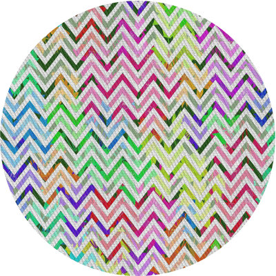 Tapis décoratif vert à chevrons pruneda