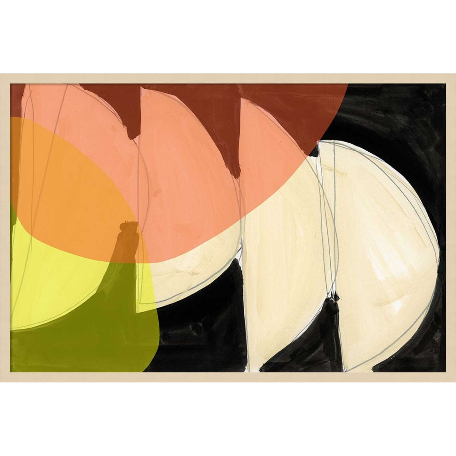 Gilpin "Four Semi Moons I" Print, 28" H x 41" W, Brown