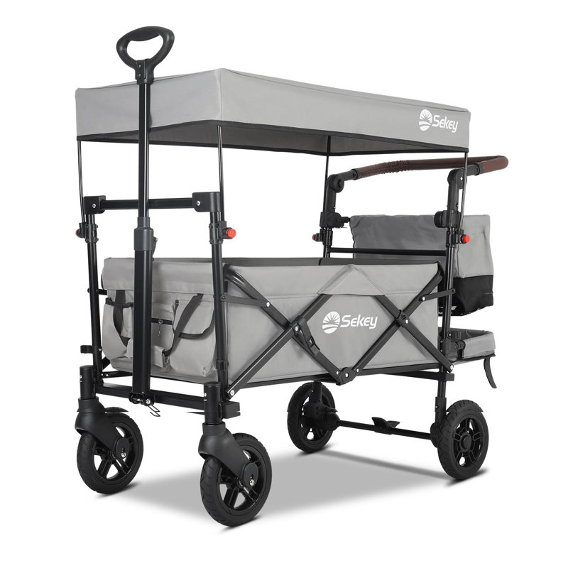 Foldable Garden Cart, Grey/Brown/Blue