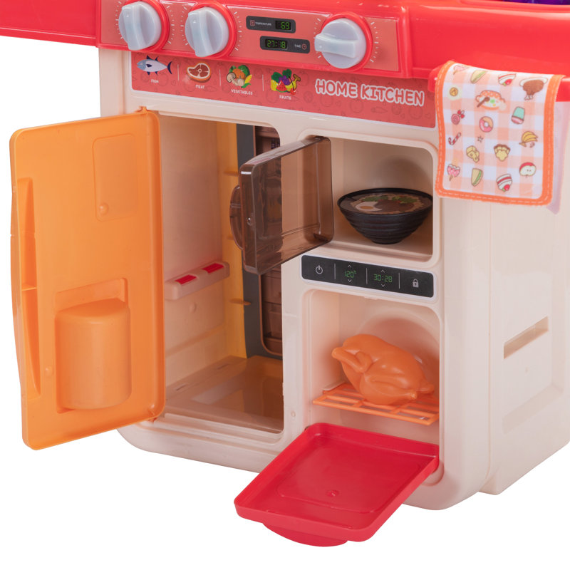 Pretend Little Kitchen Cooking Kid Kitchen Set, Pink