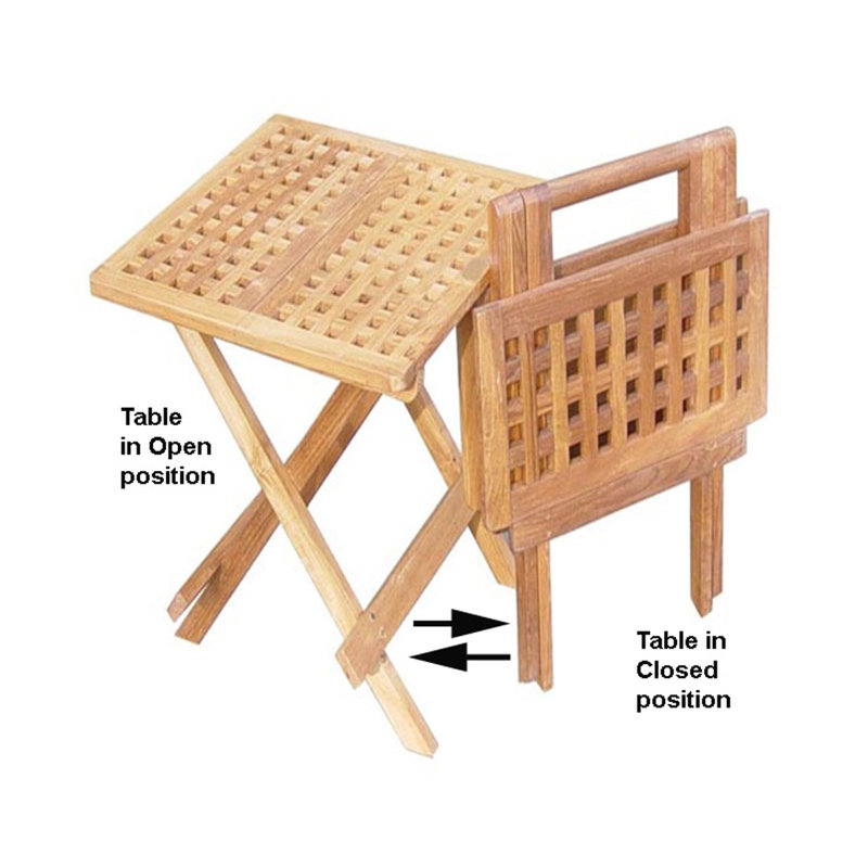 Table bistro pliante en bois massif Mertens