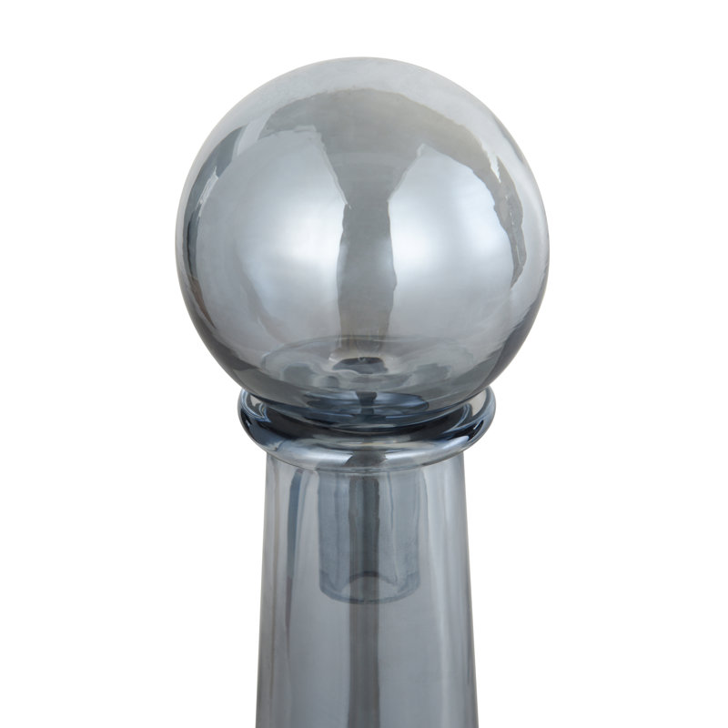 Austin Allen James - Elisias Plated Glass Vase - 18"H, Smoke Blue