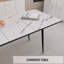 Table de salle à manger extensible de 47 po à 63 po, semblable au marbre blanc, industrielle moderne pour la cuisine et les taches, avec pieds en métal effilés noirs - marbre extensible rayonnant