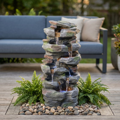 Fontaine cascade Rock 10,6 x 8,3 x 23,6 pouces