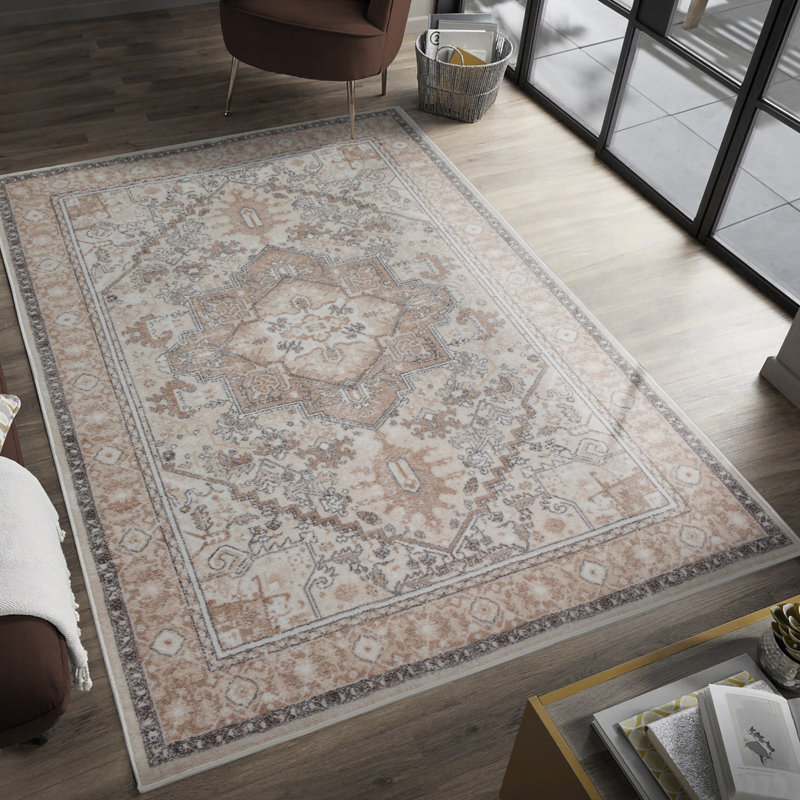 Cloyed Oriental Machine -made Area Rug, Beige, Rectangular 140 x 200cm