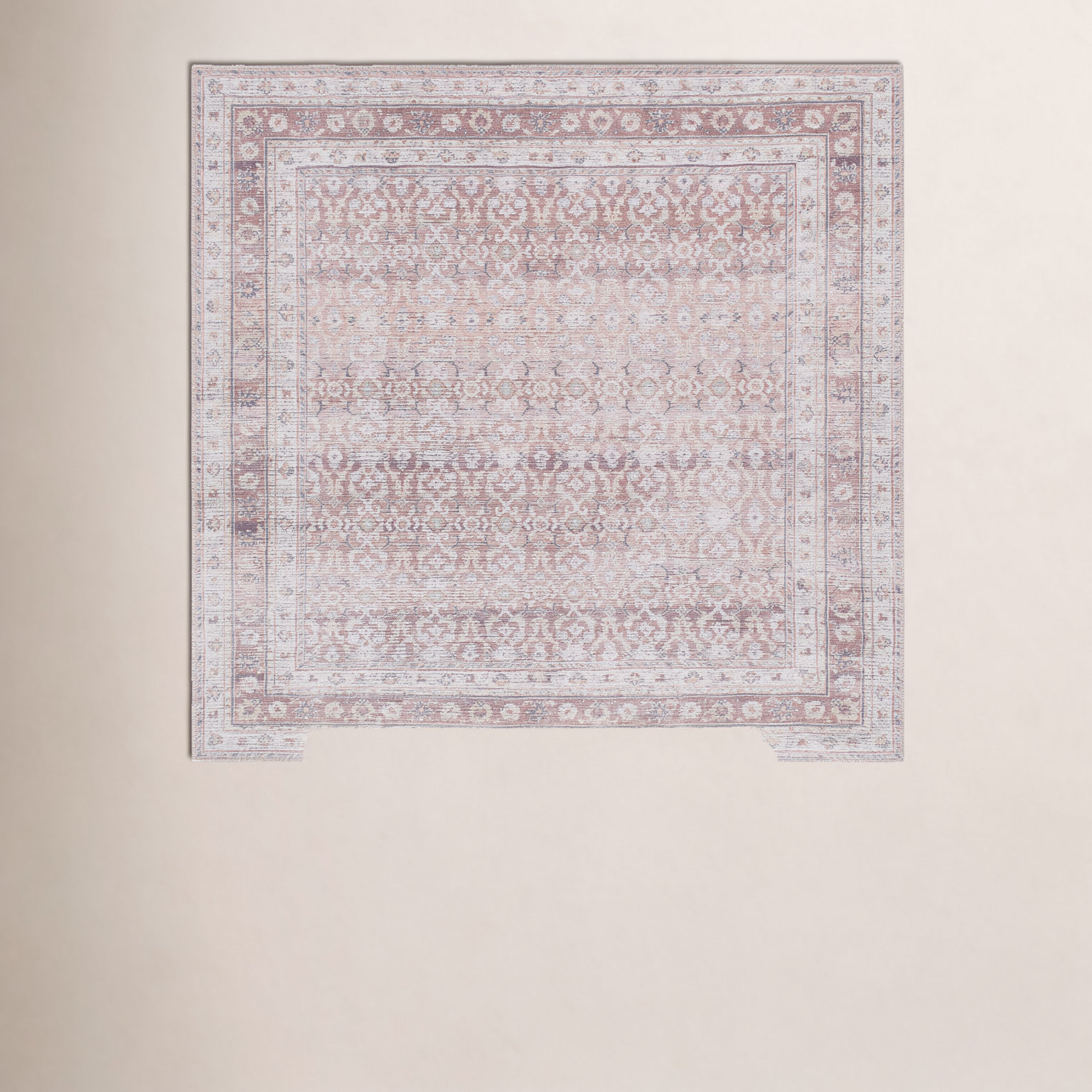 Angiela Machine Washable Floral Rug, Rectangle 6'6" x 9'