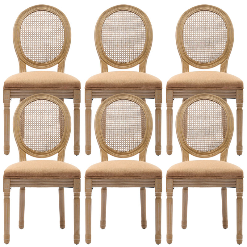 Chaise d'appoint rembourrée H 19,7 po Amando, 6, Brun, Bois de chêne