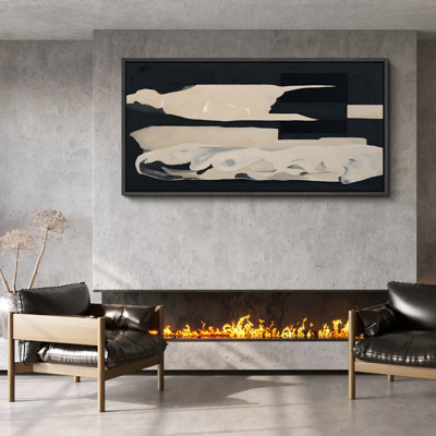 "Bold Abstract Form", art mural moderne géométrique sur toile beige