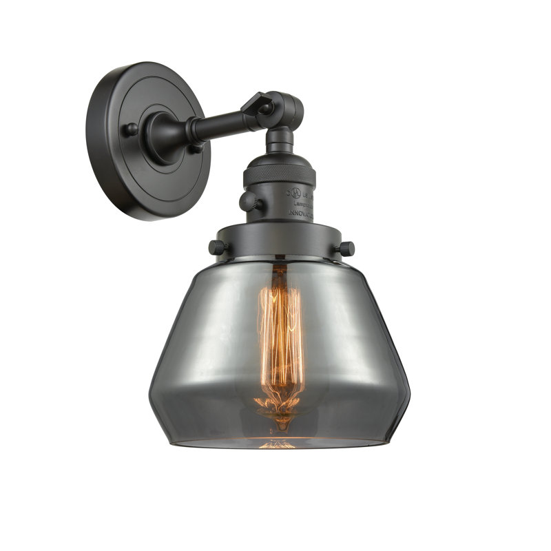 Applique murale à bras 1 lumière Chill, Plaqué couleur fumée, Ampoule incandescente rétro de 60 watts, Bronze huilé