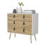 Commode 3 tiroirs blanche et macadamia