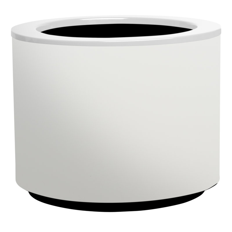 Metal Pot Planter, White, 40cm H x 42cm W