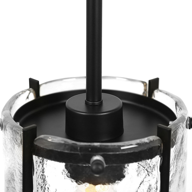 Petit luminaire suspendu 1 lumière avec panneaux en verre transparent