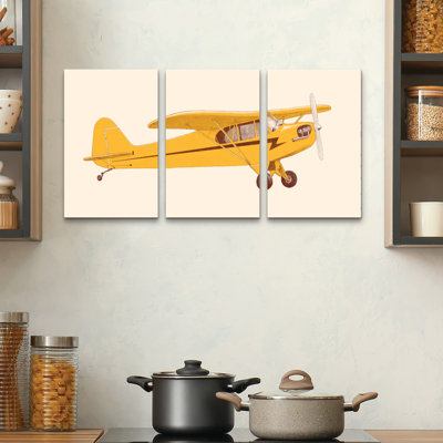 Ensemble de 3 panneaux d'art mural - "Little Yellow Club Piper Club" par Florent Bodart 