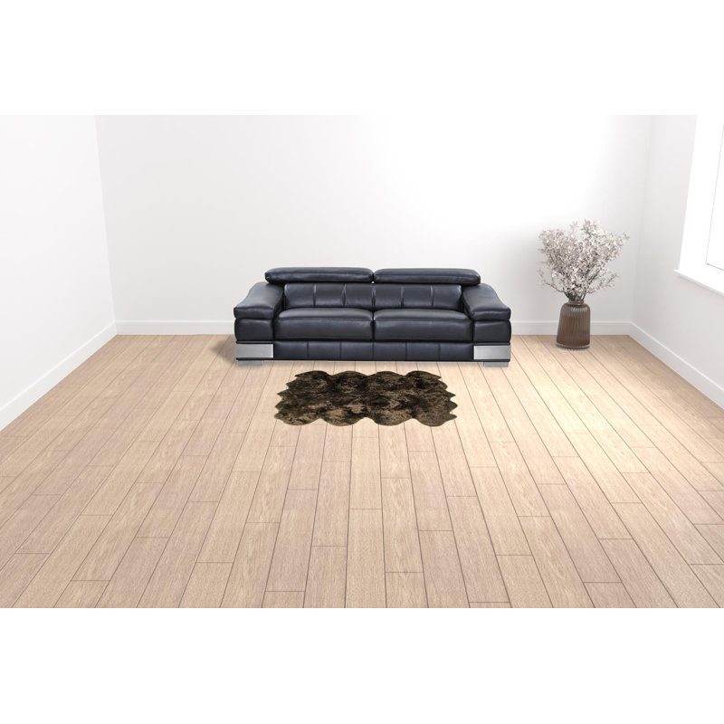 Tapis noir / brun Novelty, Nouveauté 6 pi x 6 pi