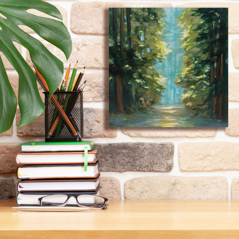 "Epic Graffiti" Sunlit Forest "par Julia Purinton, art mural sur toile, H 12 po x l 12 po x P 0,75 po