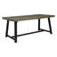 Table de salle à manger d'extérieur en bois d'acacia, finition gris sablé et noir